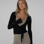 Wickelbluse - Schwarz