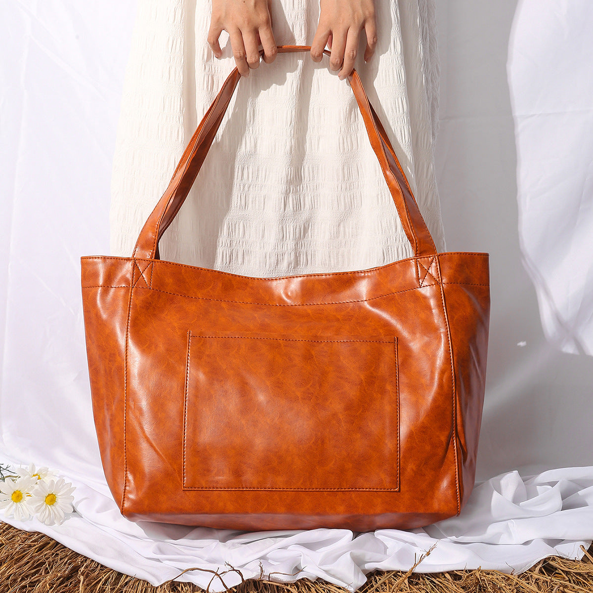 Aurelia – Vintage Red Leather Tote Bag
