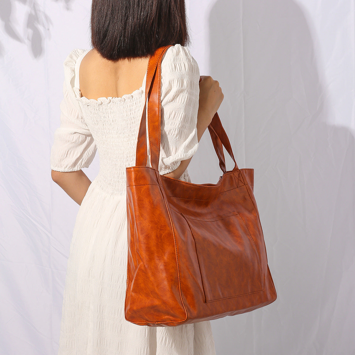 Aurelia – Vintage Red Leather Tote Bag