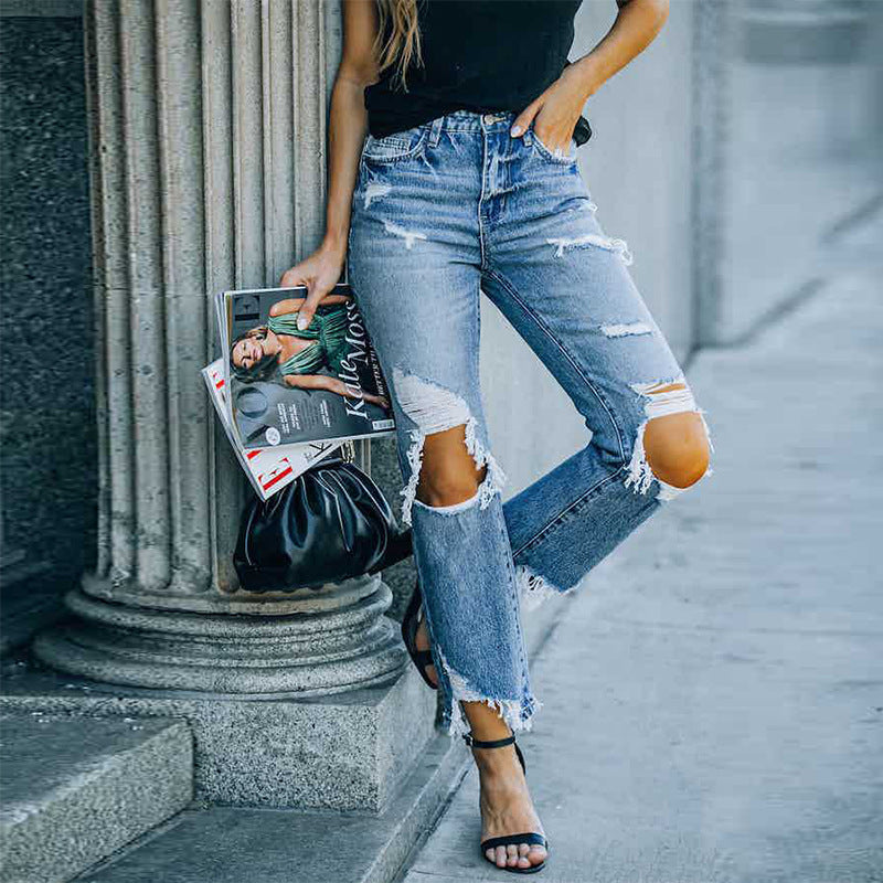 Giada – Distressed Raw Edge Jeans