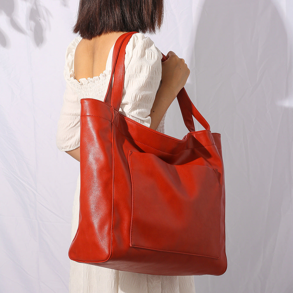 Aurelia – Vintage Red Leather Tote Bag