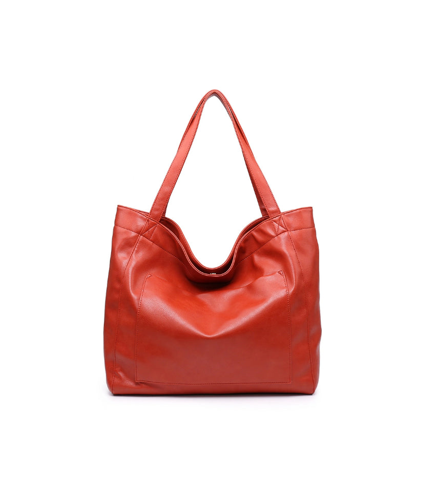 Aurelia – Vintage Red Leather Tote Bag